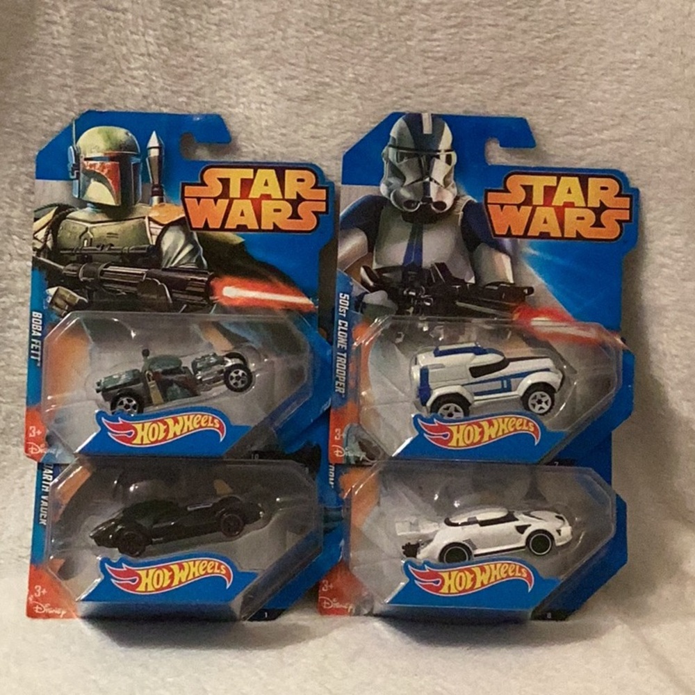 Hot Wheels Star Wars Character Cars ~ Set of 4 ~ Boba Fett Darth Vader